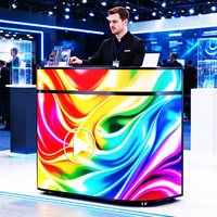 Écran LED flexible haute définition P2 P2.5 pour DJ, affichage LED intérieur, écran d'affichage LED elliptique pour comptoir, pour spectacle de fête, scène en direct