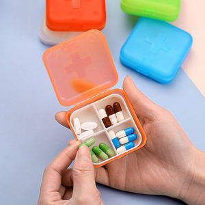 صندوق بلاستيكي مخصص 4 مقصورات علبة حبوب منع الحمل صندوق حبوب منع الحمل مربع - Product Image 3