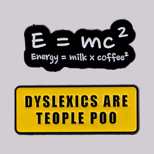 DYSLEXICS ARE TEOPLE POO " Emaye Pin Yaka İğnesi Kahve Sözleri Broşlar Kadınlar için Moda Takı Aksesuarları Arkadaşlar Hediye - Product Image 1
