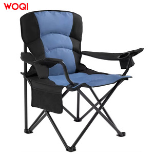 Fauteuil pliant Woqi, chaise inclinable portable d'extérieur, structure en aluminium, tissu Oxford bleu royal, avec porte-gobelet et sac de rangement - Product Image 1