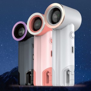 Portable Handheld <b>Fan</b> With Digital Display Bladeless USB Rechargeable 3-6H Battery Life Pink Gray Black Purple <b>Silver</b> - Product Image 2
