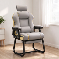 Chaise d'ordinateur, chaise de gaming, chaise de bureau, chaise de streaming en direct, en cuir PU, dossier ergonomique inclinable, base en forme d'arc, universitaire