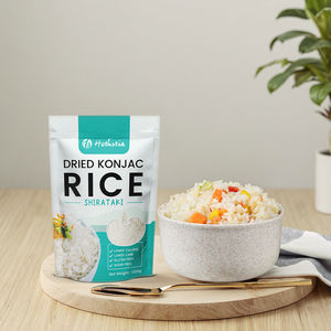 Riz konjac sec à faible teneur en glucides 1kg à base de plantes instantané sans gluten compatible avec les diabétiques Halal faible en calories 68kcals Langao Zhushan Food - Product Image 6