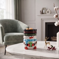 Lampe chauffe-cire en céramique de Noël au design mignon, diffuseur électrique d'arômes, lampe à parfum, prise multi-usages, prise américaine, ampoule halogène, pour la maison, certifié ETL