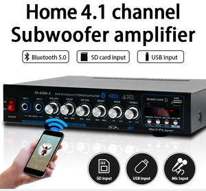 Amplificatore Audio PA-600A-S in Metallo, 4.1 Canali, 220V, Hifi con Subwoofer <span class=keywords><strong>Video</strong></span>, Accessori per Casa Intelligente - Product Image 3