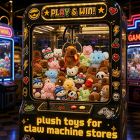 Jouets en peluche mignons pour machines à grue, jeux de récompense d'arcade, parcs d'attractions, salles de jeux familiales et opérateurs d'événements