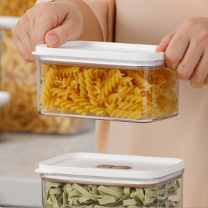 Food Storage <b>Containers</b> Multi Size Airtight Rectangle Clip On Lid For Pasta Grains Cereals Kitchen Organization - Product Image 4