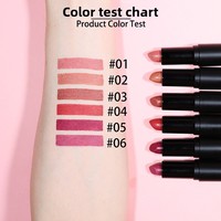 Rouge à lèvres mat velours format voyage beauté transfrontalière, tube noir sans logo, cosmétiques personnalisés en stock, commerce extérieur