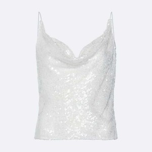 Custom Sequined Women's <strong>Top</strong> Sleeveless Sequin Cowl Cami <strong>Top</strong> Backless Tie <strong>Sparkly</strong> <strong>Tops</strong> for Women - Product Image 6