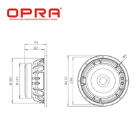 Haut-parleur de graves OPRA 8 pouces 8 ohms en ferrite, 250W AES 500W Max, bobine vocale de 2,5 pouces, 93dB, audio professionnel PA haute résolution