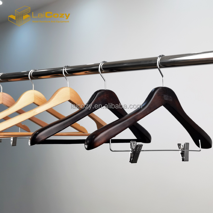 Deluxe Wooden Suit Coat Hanger with Bar