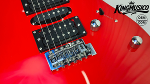 <span class=keywords><strong>Guitarra</strong></span> Eléctrica GC-06E, Cuerpo de Álamo, Mástil de Arce, Diapasón Techwood, 24 Trastes, Pastillas HSH, Construcción Atornillada, OEM Personalizada - Product Image 4