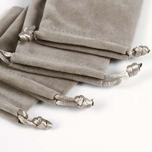 PERFECT USM.Custom Logo Embossed Soft Light Blue Plush <b>Velvet</b> <b>Pouch</b> for Handbags Shoes Clothes Dust for Fur Storage - Product Image 3