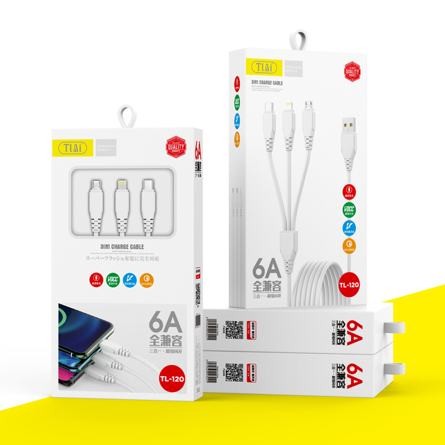 High Quality 3-in-1 Multi-Function Adapter Cable Charging & Data for iPhone Type-C Micro V8