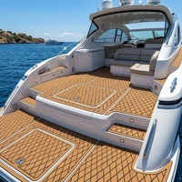 Lantai Kapal Pesiar Busa EVA Premium Marine Decking Tahan UV Lembaran Teak Sintetis Perekat Sendiri dengan Alur Berlian untuk Perahu
