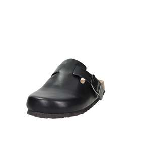 Zoccoli Sabot da Donna in Pelle Nera con Chiusura a Fibbia, Calzature Comode - Product Image 2