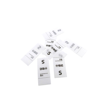 Étiquettes de taille standard pour vêtements, commandes en gros, étiquettes de taille personnalisées tissées et en polyester