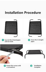 Cama de refrigeración para mascotas con marco de acero inoxidable resistente al agua para exteriores, cama Rectangular elevada para perros con patrón de puntos, transpirable y elevada - Product Image 4