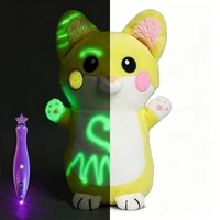 Peluche douce Glow Baby, quatre personnages au choix, mini lampe torche UV incluse, peluche fluorescente lumineuse, jouet sensoriel original