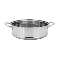 Marmite en acier inoxydable durable 12L marmite à couscous à vapeur en verre avec couvercle en métal pour soupe