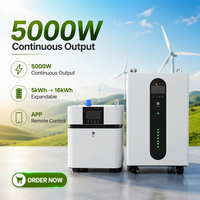 Générateur Solaire Portable Tout-en-un Plug and Play avec Batterie 8kWh 10kWh 15kWh 16kWh 5kVA, Station d'Énergie à Réponse Rapide 220VAC