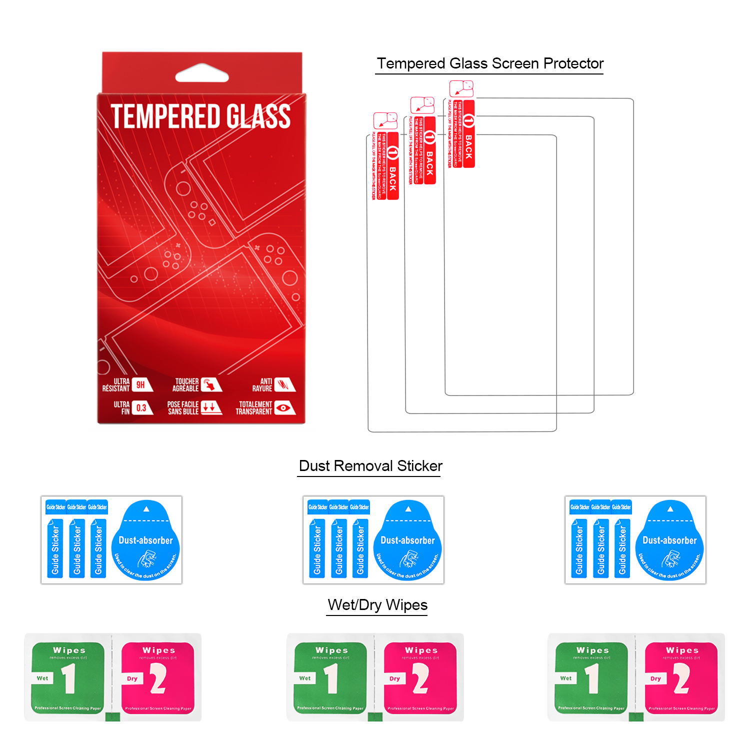 3pcs dans le paquet de vente au détail