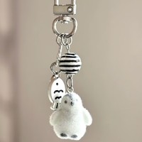 Pendentif de téléphone portable écologique de chiot floqué de dessin animé mignon sac d'école décoration porte-clés bijoux