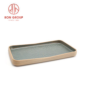 Vaisselle <span class=keywords><strong>rectangulaire</strong></span> <span class=keywords><strong>en</strong></span> porcelaine de restaurant d'hôtel de vente supérieure Plateau à dessert antique Assiette à dîner vintage <span class=keywords><strong>en</strong></span> céramique pour sushi - Product Image 4