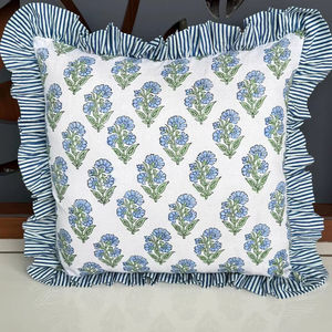 Housse de coussin en coton slub imprimé à la main en Inde, nouveau design à rayures, housse de coussin de canapé, housse de coussin de lit - Product Image 1