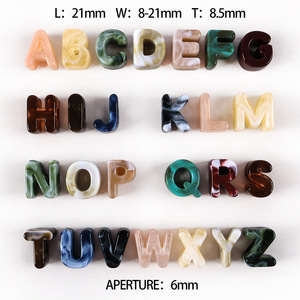 Wholesale English <b>Letter</b> Large Hole Macaron Acrylic Bead Mix Hand-strung Straight Hole Loose Beads Phone Chain Accessories - Product Image 3