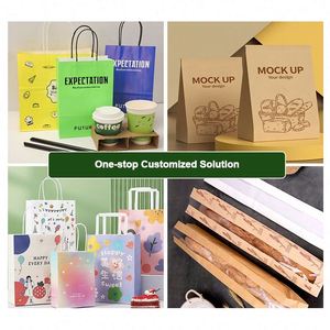 ถุงกระดาษคราฟท์สีน้ำตาลแบบกำหนดเอง เป็นมิตรกับสิ่งแวดล้อม ย่อยสลายได้ สำหรับอาหารจานด่วน  พร้อมพิมพ์ลายตามสั่ง - Product Image 2