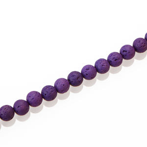 Cuentas de piedra de <span class=keywords><strong>lava</strong></span> volcánica de hielo colorido, cuentas espaciadoras sueltas redondas para fabricación de joyería, pulseras <span class=keywords><strong>DIY</strong></span>, collares de 15'' - Product Image 6