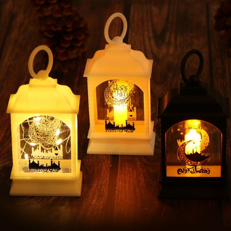 Небольшое количество, популярный ветровой светильник для ИД Мубарак, пластиковый подвесной светильник со светодиодными свечами, Рамадан, украшения для дома