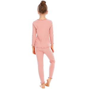 <span class=keywords><strong>Pyjama</strong></span> côtelé pour garçons et filles, ensemble deux pièces, coton, vêtements de nuit pour enfants, vêtements de détente pour enfants, vêtements pour adolescents - Product Image 6