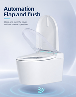 Nouvelle toilette intelligente murale certifiée CE avec télécommande, siège chauffant, lavage féminin, drainage en P et couvercle automatique