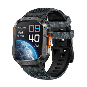 Reloj Inteligente Deportivo HKSF HT46 con Camuflaje Azul para Hombre, Pantalla IPS de 2.01 Pulgadas, Resistente al Agua IP68, Batería de 1200 mAh, Correa de Metal - Product Image 4