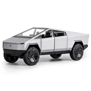 1:24 Tesla Cybertruck пикап из сплава Игрушечная модель автомобиля