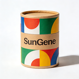 Tube en carton cylindrique scellé de luxe personnalisé avec impression Lune et Soleil pour café, thé et cadeaux – Emballage de rangement en carton coloré - Product Image 3