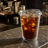 Gobelets en plastique transparent 16 oz avec couvercles, logo personnalisé, vente en gros pour les magasins de jus