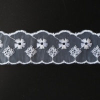Tissu en dentelle brodée en nylon pour accessoires vestimentaires, robes, bricolage fait main, personnalisé, non élastique, garniture en dentelle maillée