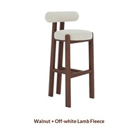 Tabouret de bar en bois de frêne de style français du milieu du siècle, chaise haute en bois massif pour table d'îlot domestique, salle à manger, non pliable, sans accoudoirs