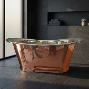 Baignoire autoportante moderne en métal, ovale, finition nickel poli, pour bain à la turque, fabriquée à la main, pour salle de bain domestique, style indien - Product Image 3