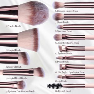 Juego de Brochas de Maquillaje Portátiles con Espejo LED, Estuche de Viaje con 14 Brochas de Maquillaje y Espejo Iluminado LED - Product Image 5