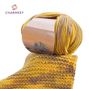 Charmkey Espaço Tingido Cor Fio 100% Lã Fancy Knitting Fios <span class=keywords><strong>Chunky</strong></span> <span class=keywords><strong>Merino</strong></span> Lã Fios para Crochet - Product Image 6