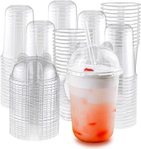 Biodegradable 12oz 90U Calibre Taza en forma de U Tapas de taza de plástico PLA Platillos Vasos desechables para bebidas - Product Image 4