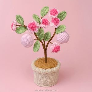 กระถางต้นไม้โครเชต์ทำมือ ผลไม้ประดิษฐ์ มะนาว พีช องุ่น อะโวคาโด สำหรับตกแต่งวันรับปริญญา วันพ่อ หรือวันฮาโลวีน - Product Image 4