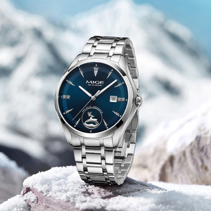 Reloj Mecánico Automático MIGE para Hombre, 40 mm, Acero Inoxidable, Esfera Azul, Visualización de Fecha, Cristal de Zafiro, Estilo Ejecutivo - Product Image 3