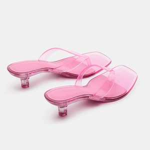 <span class=keywords><strong>Sandali</strong></span> Casual da <span class=keywords><strong>Donna</strong></span> con Tacco Basso, Punta Quadrata Aperta e Cinturino tra le Dita - Product Image 3