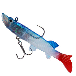Leurre souple multicolore avec aileron simulé, grande queue en T, lesté, jighead, pour la pêche au poisson mandarin et au topmouth - Product Image 4
