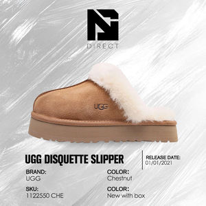 Ugg Disquette Slipper Wmns 'châtaigne' Ugg Pantoufles moelleuses de luxe de haute qualité pour femmes Nouveaux styles - Product Image 6